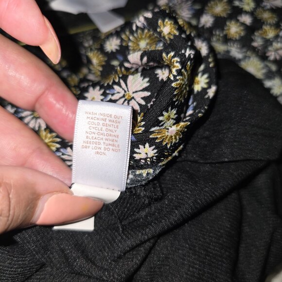 LC Lauren Conrad Black Floral Cold Shoulder Dress - Picture 3 of 6